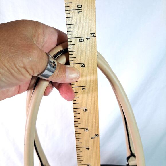 Guess Logo Satchel Handbag Tote Large Multiple Compartments Coasted Canvas Black - Picture 15 of 16